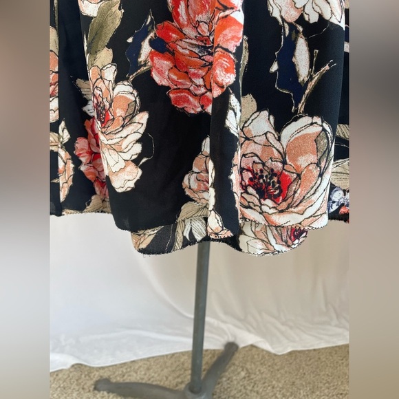 Sanctuary spring fling black and floral pleats spaghetti strap mini dress size L - Picture 4 of 7